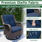 Patio Furniture Set 6-Piece Outdoor Patio Conversation Set with Blue Cushions Lawn Furniture