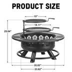 Wood Burning Fire Pit with Grill and Lid