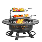 Wood Burning Fire Pit with Grill and Lid