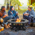 Wood Burning Fire Pit with Grill and Lid