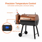 575 Sq. In. Pellet Grill Smoker, 8-In-1 Electric BBQ W/ LCD Screen, Temp Probe, 500°F Max for Outdoor Use Black
